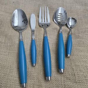 Fiestaware Stainless Steel Flatware Hostess Set with Blue Handles